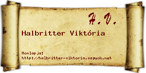 Halbritter Viktória névjegykártya
