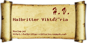 Halbritter Viktória névjegykártya